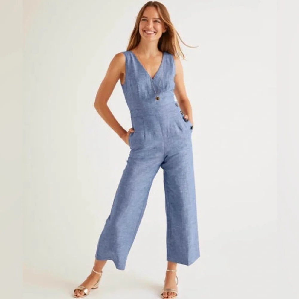 Boden Blue Sleeveless Jumpsuit - Picture 5 of 10